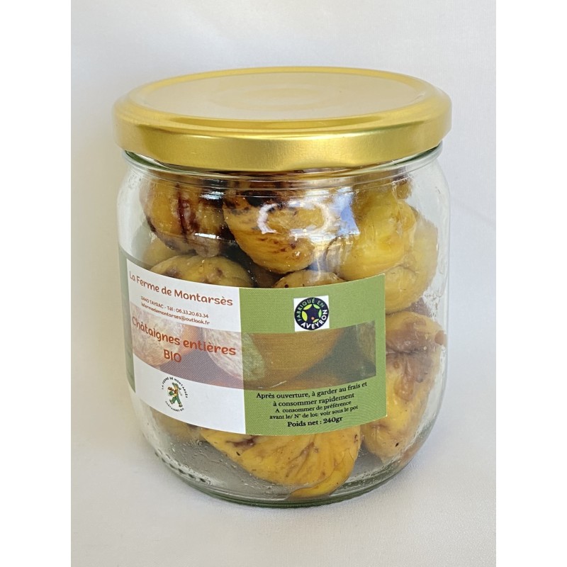 Gekookte biologische kastanjes